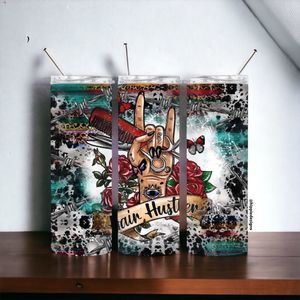 Hair Hustler 🤘🏻20oz Steel Tumbler With Lid & Straw